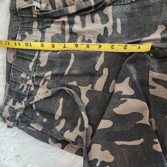 Soho Pants Women's M Camo Linen Drawstring Elastic Waist Casual Pull On - Picture 8 of 12